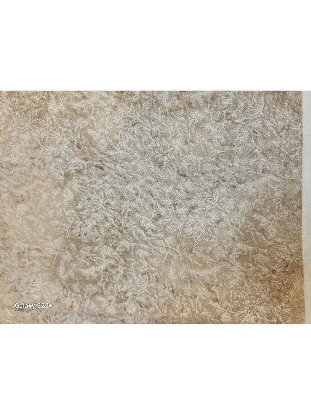 Frosted Leaf Beige Tone on Tone Cotton Fabric By The Yard For Quilting & Sewing